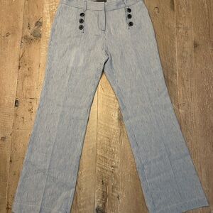 Zara Blue and White Striped Trousers